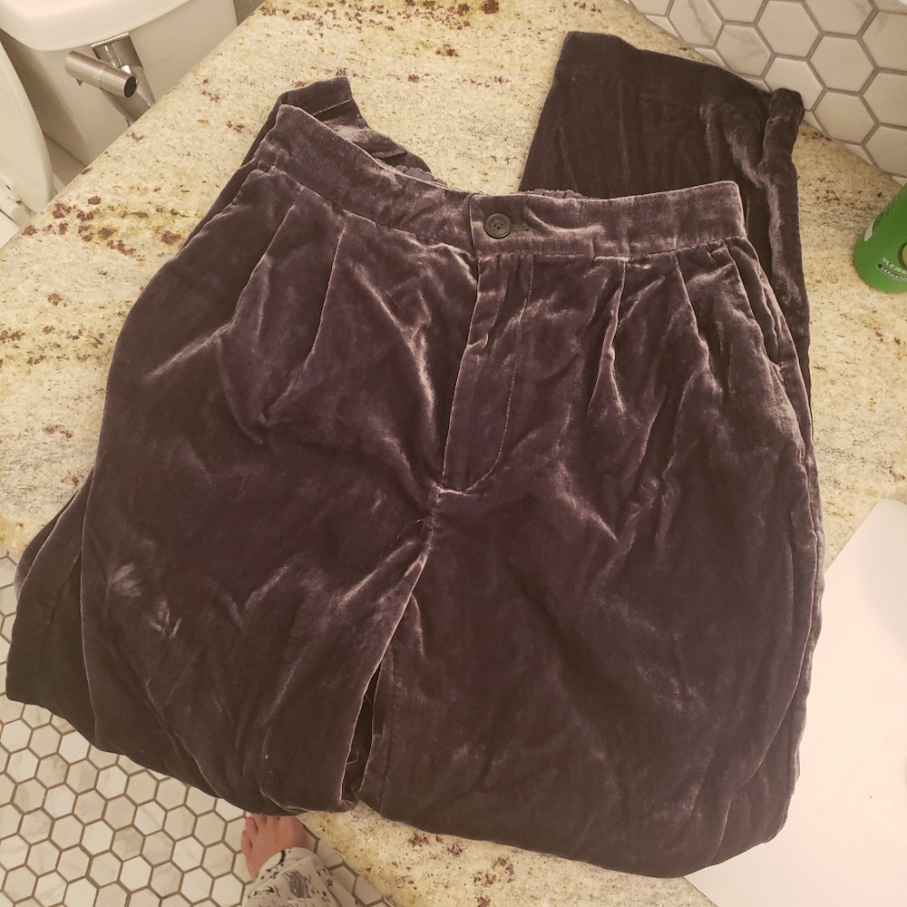 Gray velvet madewell pants